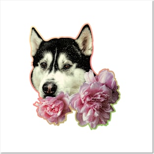 Floral Dog Posters and Art